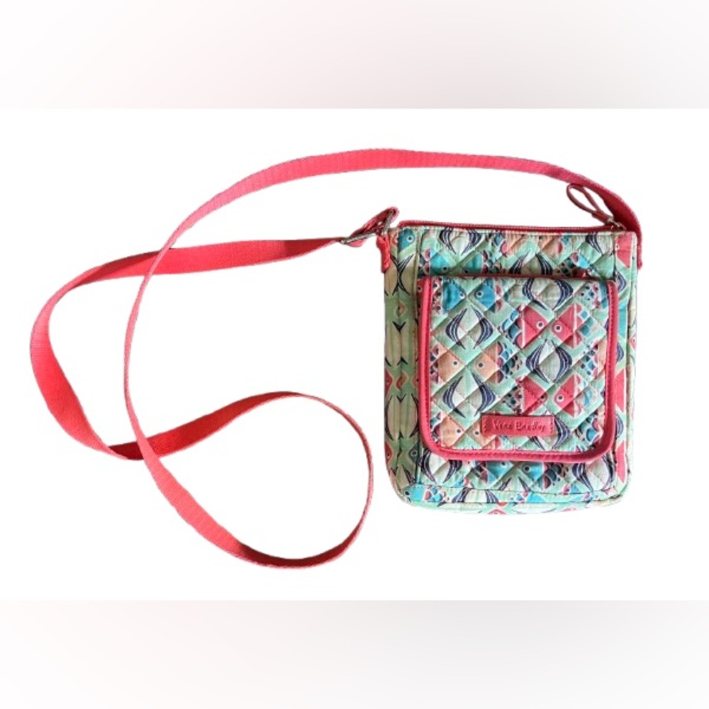 Vera Bradley Crossbody Bag Go Fish Pattern Pink